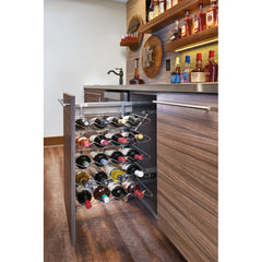 Rev-A-Shelf- Base Cabinet Pullout Wine Organizer w/ Soft-Close Sink & Base Accessories - 18 in.