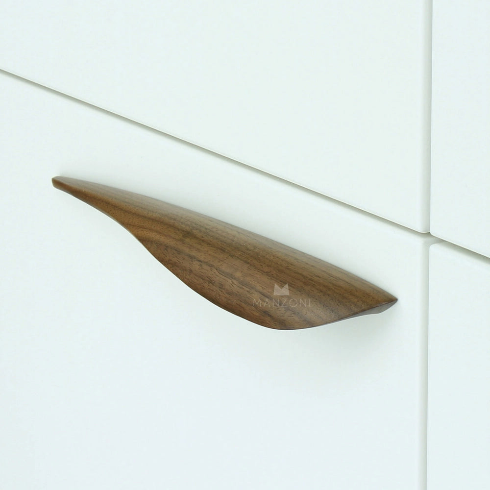 10''  Wave Designer Wood Cabinet Pull Right-Side, Walnut