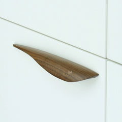 10''  Wave Designer Wood Cabinet Pull Right-Side, Walnut