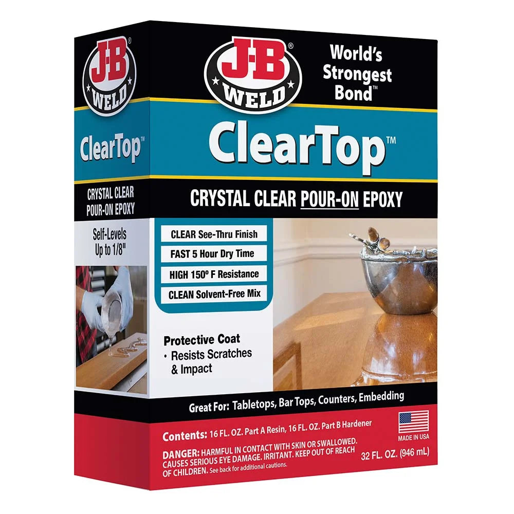 J-B Weld ClearTop Pour-On Epoxy, 32 oz.