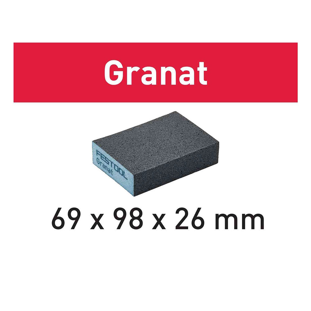 60-Grit Festool Granat Abrasive Sanding Sponges, 2-3/4'' x 3-7/8'' x 1'' Thick, 6-Pack (201081)
