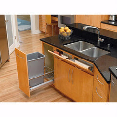 19" Wide Stainless Steel Tip-Out Tray with Hinges (6581-19-52)