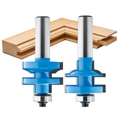 Rockler Horizontal Panel Router Bit Set With Wooden Case