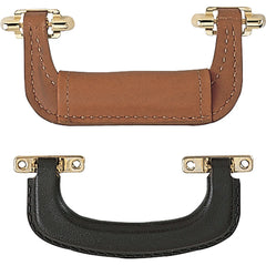 Light brown Genuine Leather Handles, Brass Plated Finish Hardware