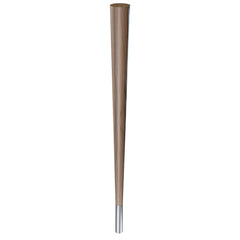 29'' Tapered Turned Leg, Walnut, 4''H Brushed Aluminum Foot