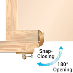 Snap Closing Semi-Concealed Hinges - Nickel (pair)