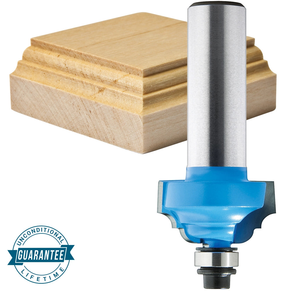 1'' D x 1/2'' H x 1/8'' R x 1/2'' Shank Rockler Classic Roman Ogee Bit