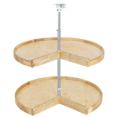 28" (711 mm) Diameter Pie-Cut Shelves With Hardware, Wood - Maple (4WLS942-28-52)