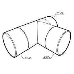 4'' T-Connector Dust Collection Fittings