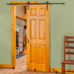 Rolling Barn Door Hardware Kit, Black, Spade (Hammered)