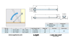 HS Series S/S Lid Support, Large L=270MM (HS-240)