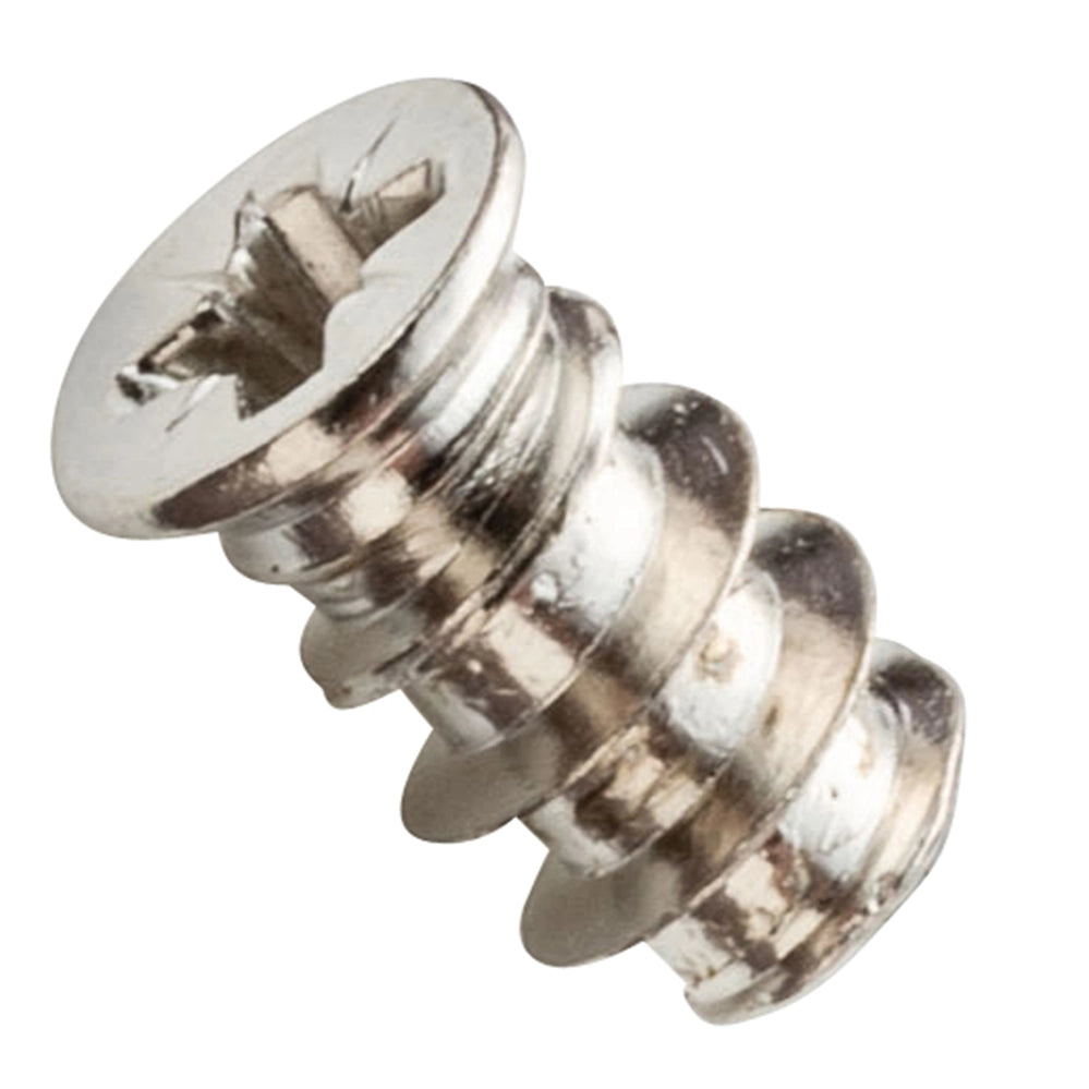 Centerline 5mm x 10mm Flat Head Pozi Drive Euro Screws, Nickel, 100-Pack