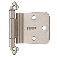 Variable Overlay Self-Closing Face-Mount Reverse Bevel Cabinet Hinges, Polished Chrome