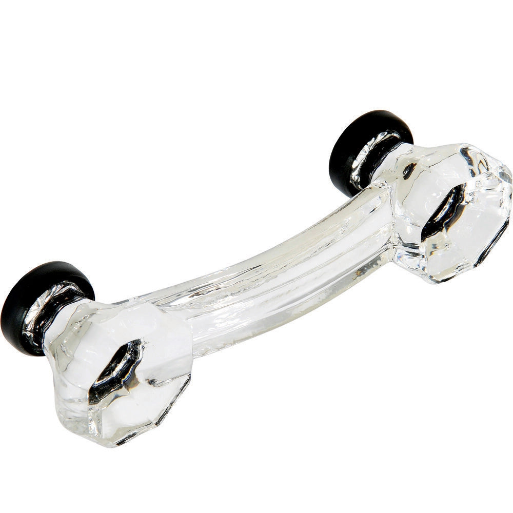Clear Glass with Black Base Pull