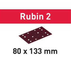 40-Grit 80x133mm Festool Rubin 2 Abrasive Sheets, 50-Pack (499046)