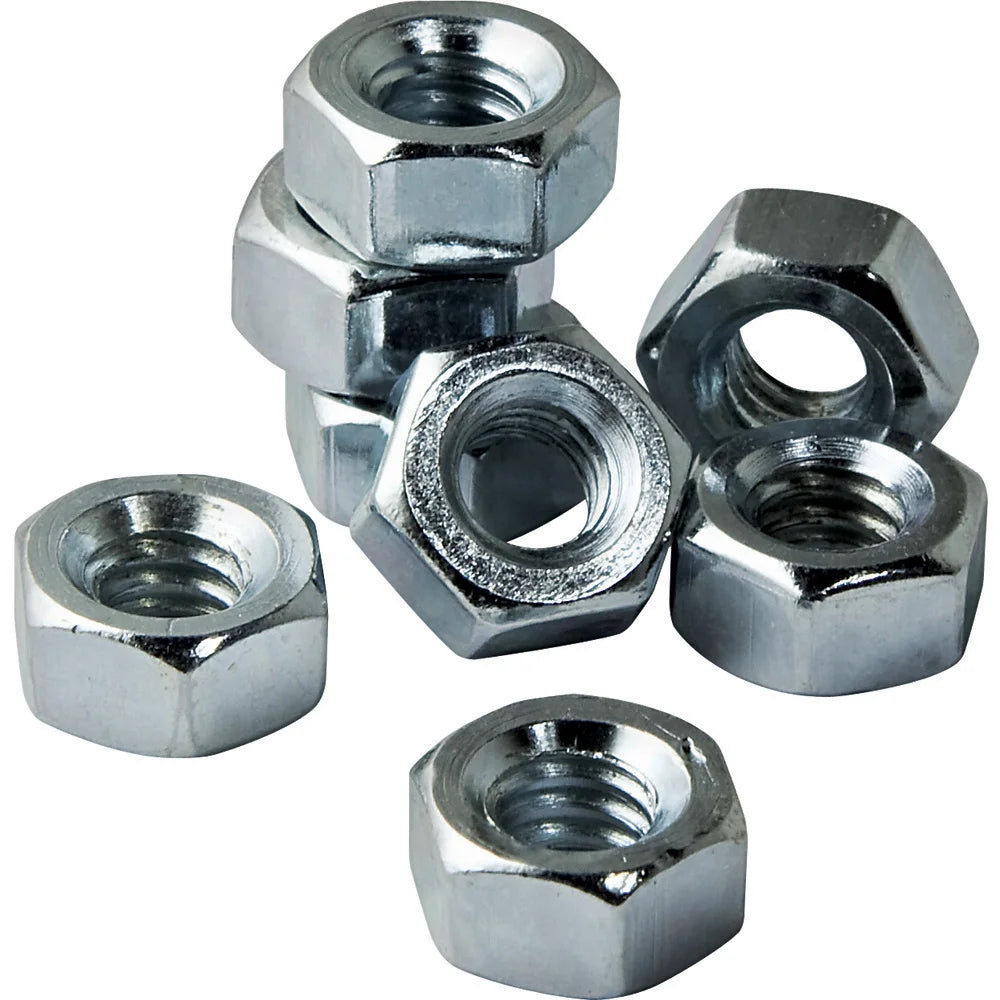 1/4-20 Zinc Coated Hex Nuts, Pack of 8