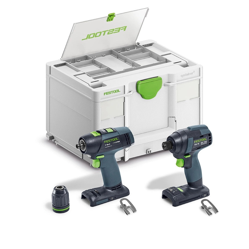 Festool Impact Driver and Drill Set TID 18 Basic-Set T18 (578829)