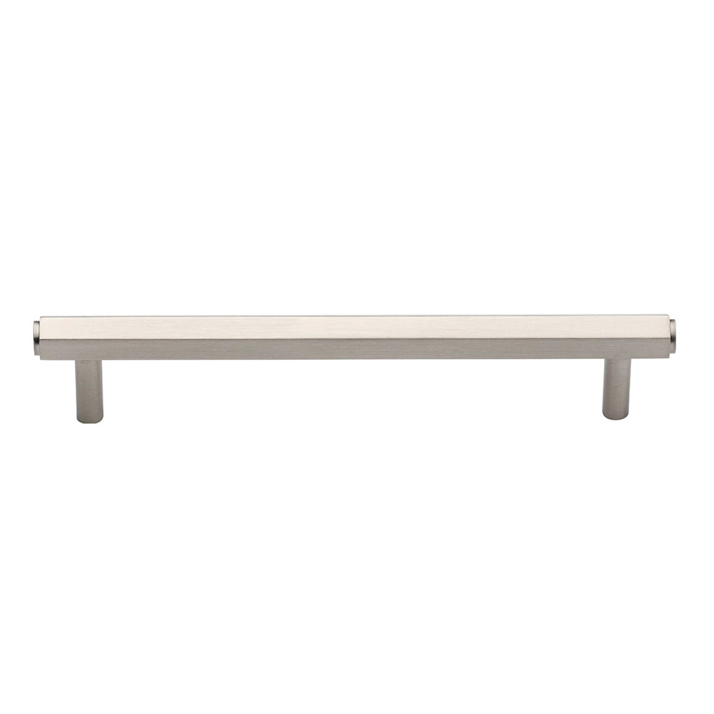 7-1/4''  Hex Modern Cabinet Pull, Satin Nickel