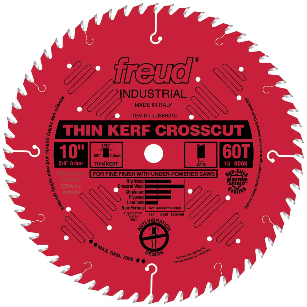 8" x 48T Freud Industrial Thin Kerf Crosscut Blade (LU88R008)