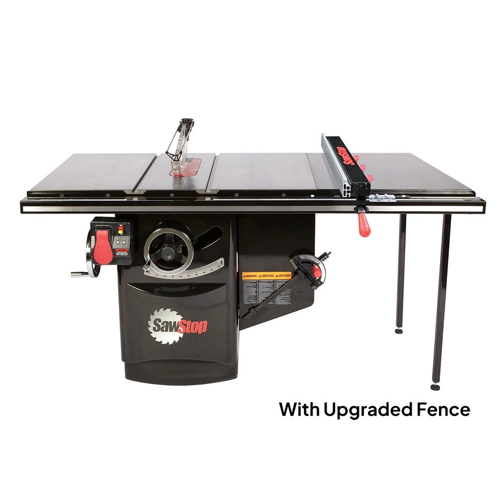 SawStop Industrial 5HP, 3ph, 480v Cabinet Saw with 36 Industrial T-Glide Advance Rip Fence, Rails & Extension Table