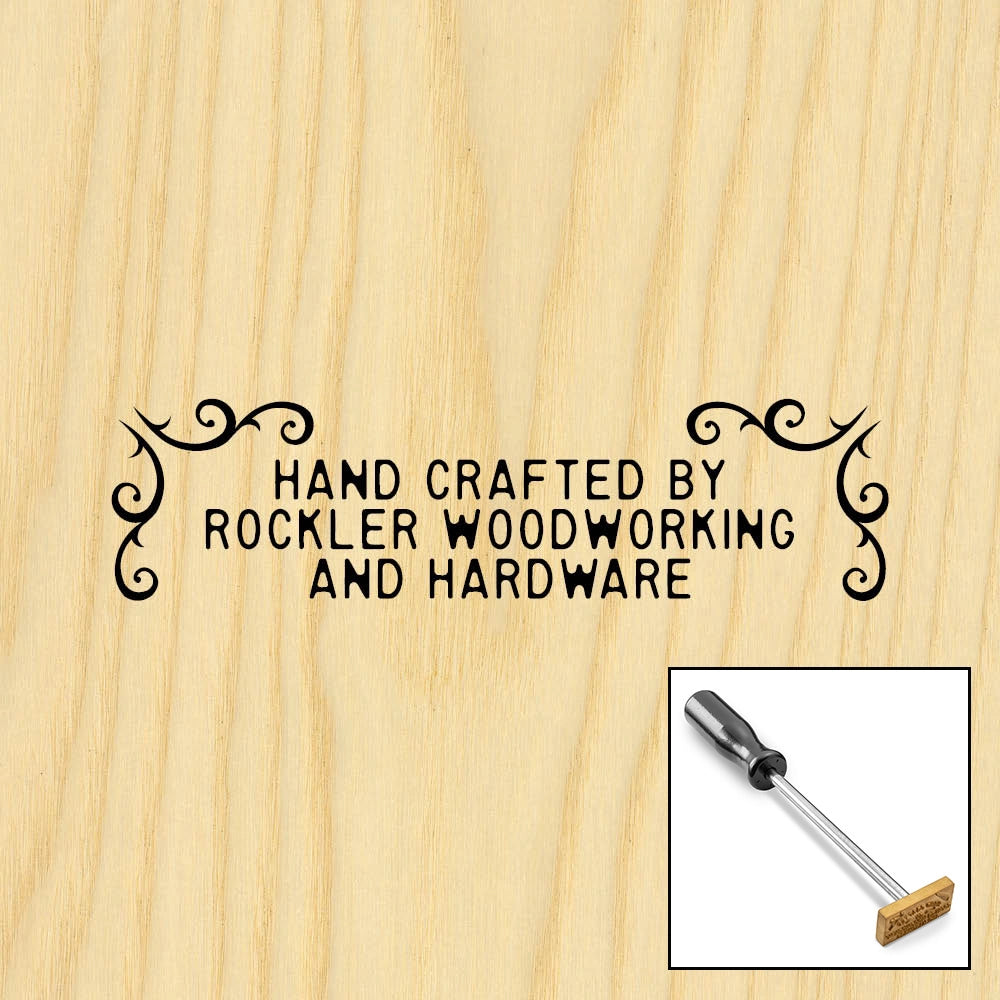 Three-Line Scroll Branding Iron, Torch-Heated Handle