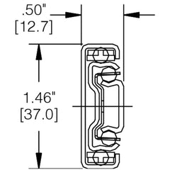 12'' Accuride 3732 100-lb. Low-Profile Full-Extension Drawer Slides