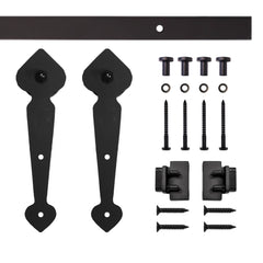 5' Spade Mini Rolling Door Hardware Kit for Furniture, Black