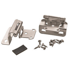 1/2'' Overlay Self-Closing Partial Wrap Cabinet Hinges, Satin Nickel