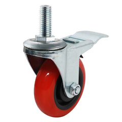 4'' 300-lb. Heavy Duty Stem-Mount Polyurethane Caster, Swivel w/Total Lock Brake