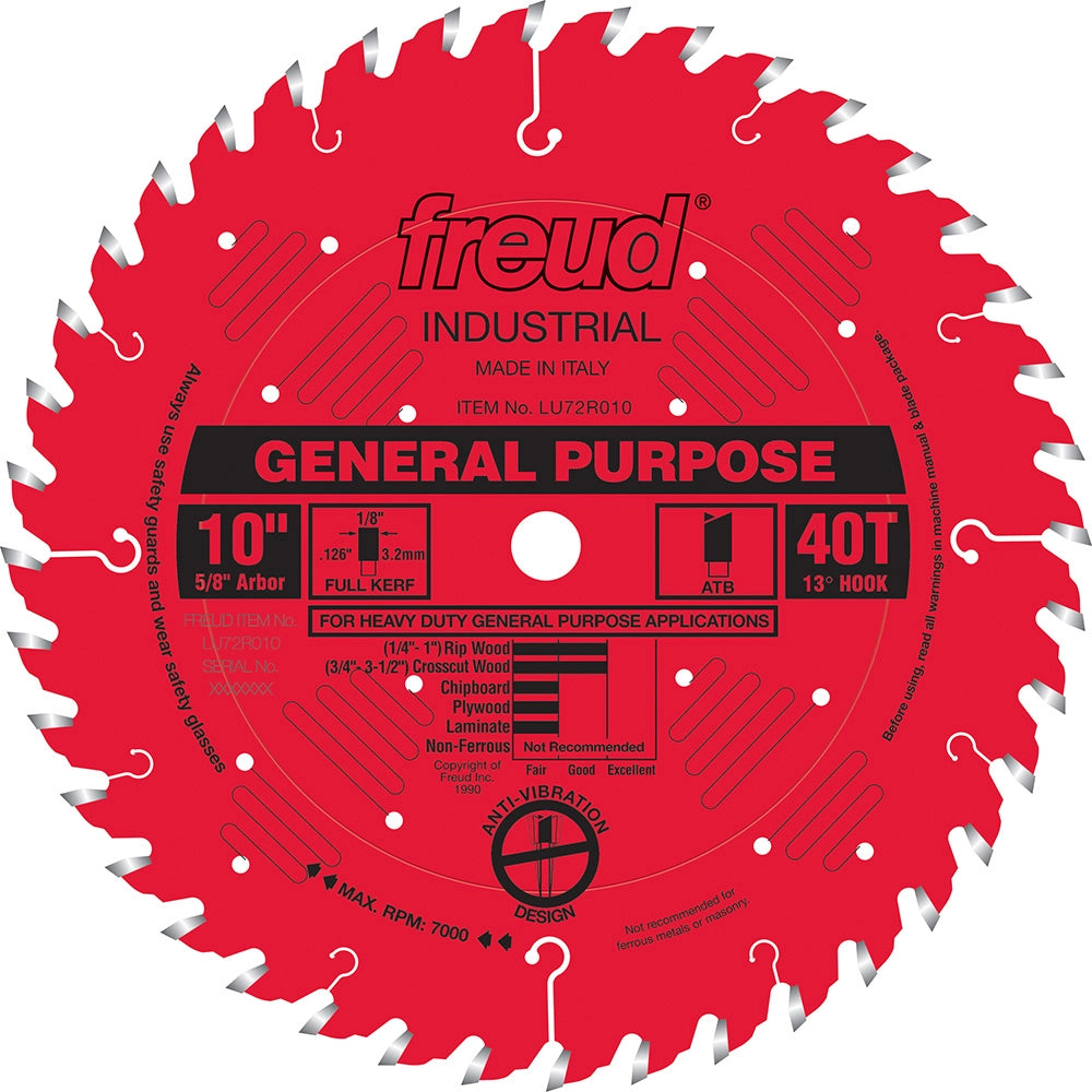 10'' x 40T Freud® General-Purpose Saw Blade (LU72R010)