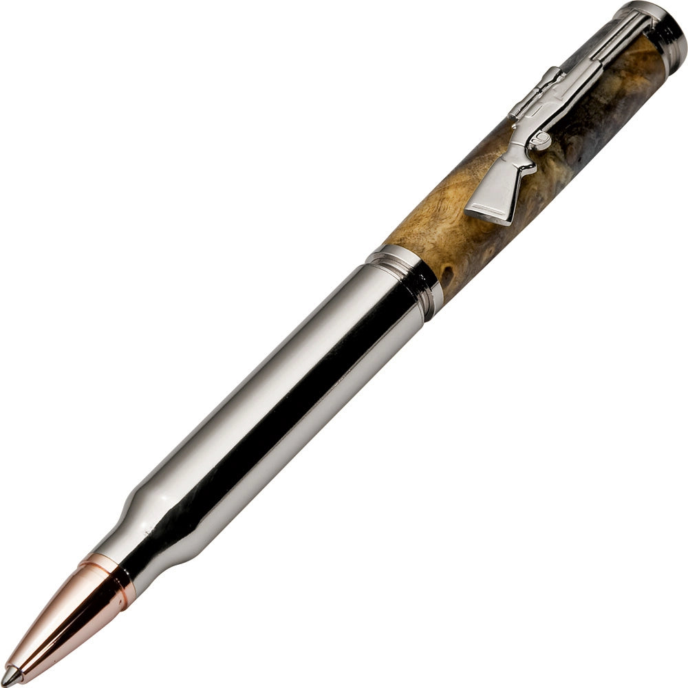 Rifle Cartridge Bullet Pen Hardware Kit - Chrome