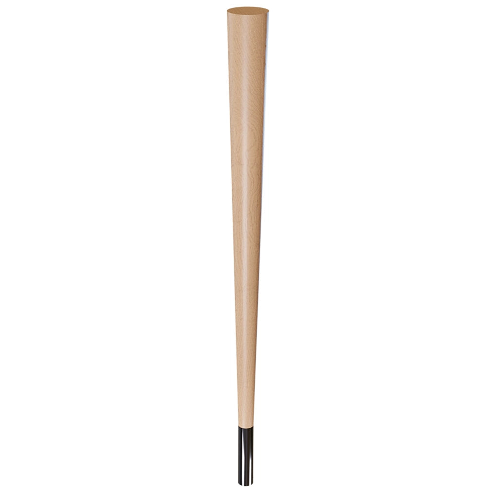29'' Tapered Turned Leg, Hard Maple, 4''H Chrome Foot