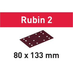 180-Grit 80x133mm Festool Rubin 2 Abrasive Sheets, 50-Pack (499052)