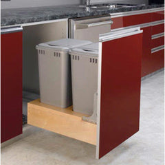 Double 50 quart Waste Container, Natural, Wood - Maple (4WCBM-2150DM-2)
