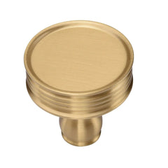 1-1/4''  Lisbon Ridged Cabinet Knob, Satin Brass