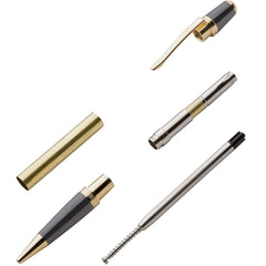 Manhattan Ballpoint Pen Hardware Kit - Black Titanium w/ Gold