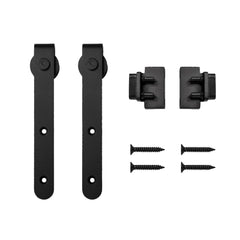 4' Rounded Stick Mini Rolling Door Hardware Kit for Furniture, Black