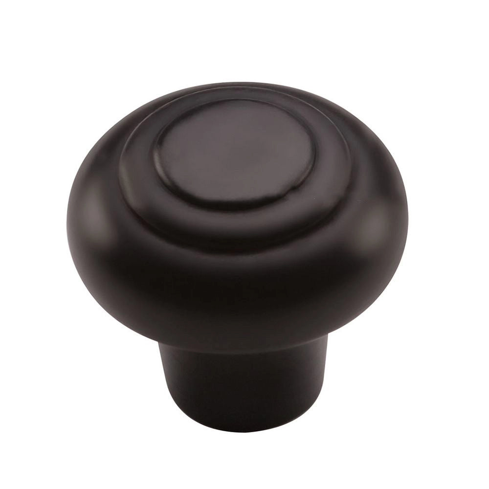 1-1/4''  Beaded Cabinet Knob, Flat Black