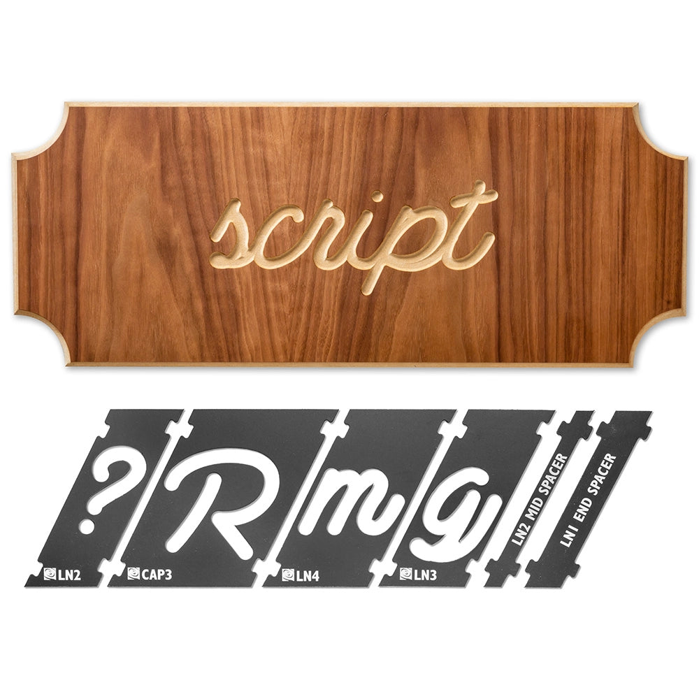 Rockler Interlock Signmaker's Template Kit, Script Font, Numbers