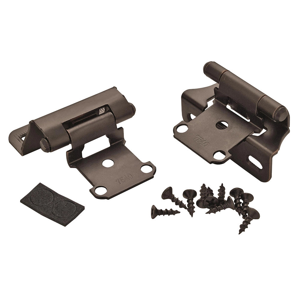 1/4'' Overlay Self-Closing Partial Wrap Cabinet Hinges, Oil-Rubbed Bronze