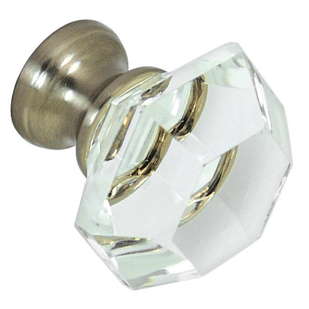 Clear Glass with Brushed Nickel Base Knob