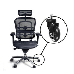 Slipstick 3'' Rollerblade-Style Office Chair Casters, 7/16'' Stem, 5-Pack