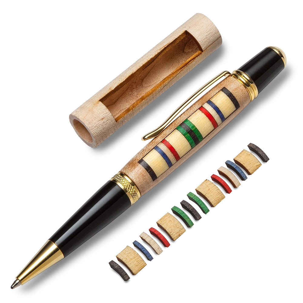 Desert Storm Service Ribbon Laser-Cut Inlay Pen Blank