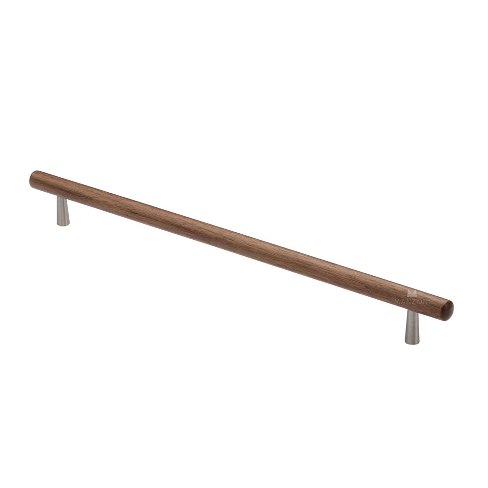 14-7/8''  Tubular Designer Wood Cabinet Pull, Walnut