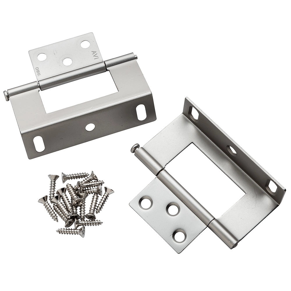 3" Non-Mortise Wrap Hinges - Satin Nickel