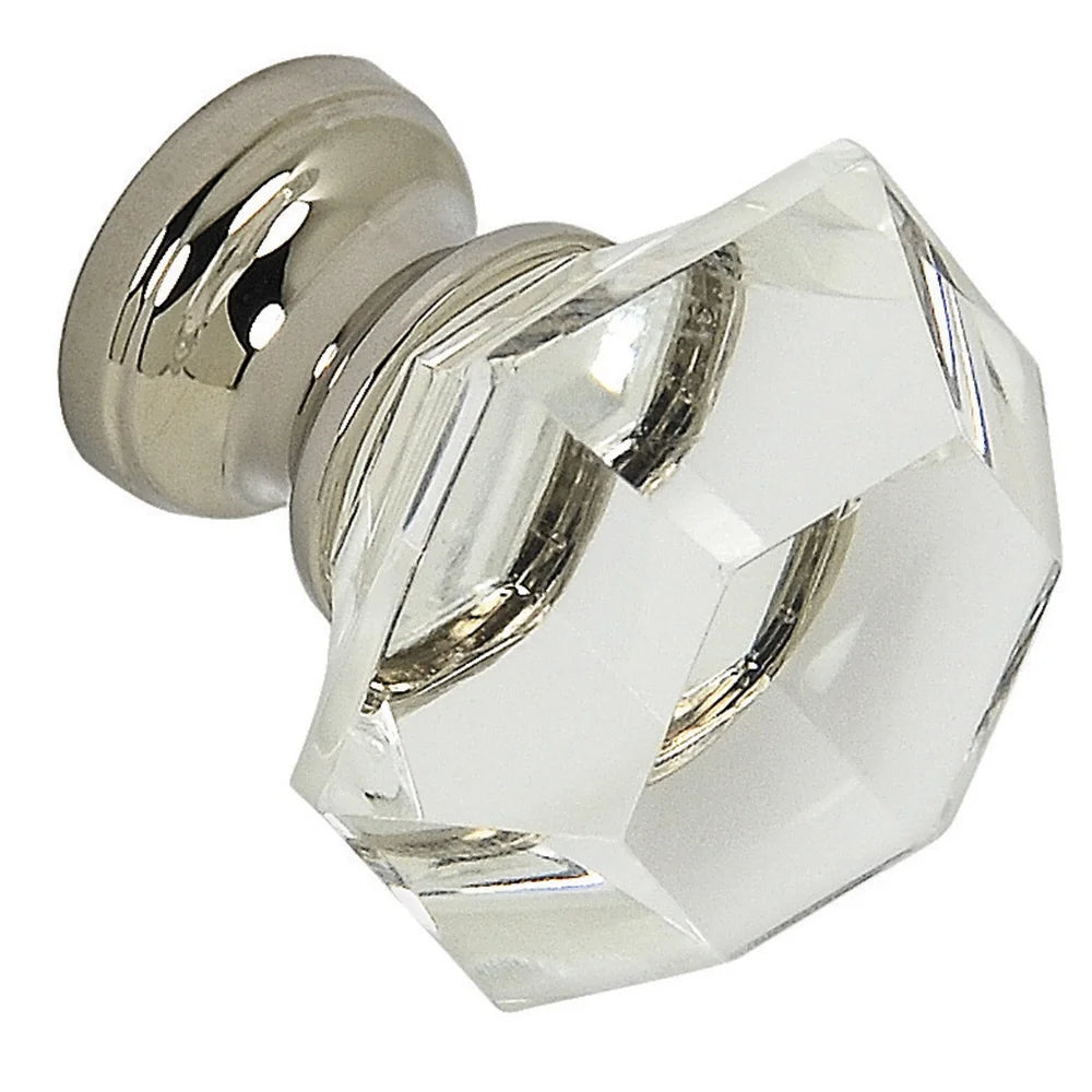 Clear Glass with Polished Nickel Base Knob