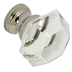 Clear Glass with Polished Nickel Base Knob