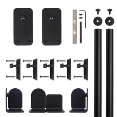 Rolling Barn Door Hardware Kit, Black, Rectangle