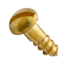 Centerline #1 x 1/4'' Round Head Slotted Wood Screws, Solid Brass, 50-Pack