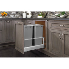 Single Bottom Mount Rev-A-Motion® Aluminum Waste Containers - 35 qt.